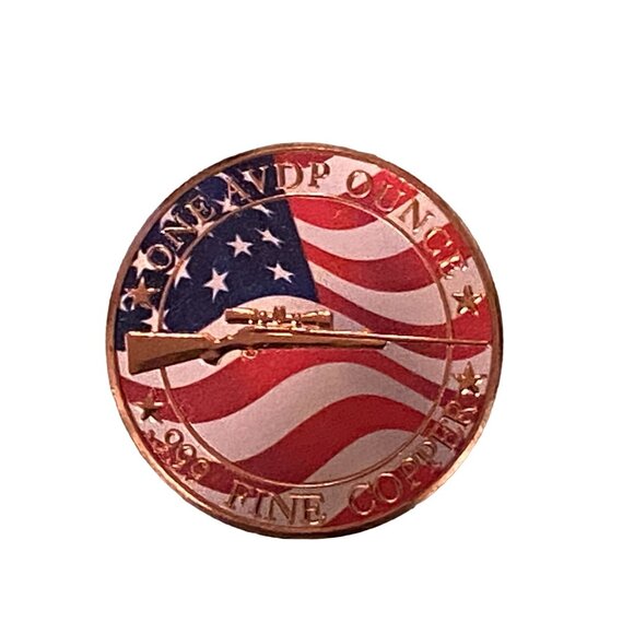 White-Tailed Deer & USA Flag Copper Coin - Make America Deer Again! - Picture 1 of 6